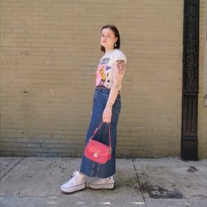 Mango denim maxi skirt